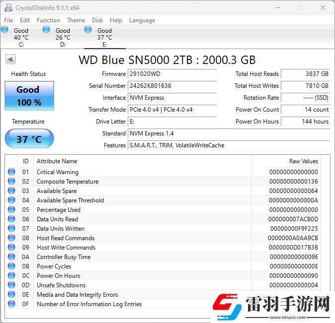 西部數據WDBlue?SN5000NVMe固態硬盤2TB評測
